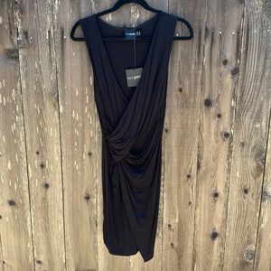 ASOS black faux wrap mini dress (8 Petite)